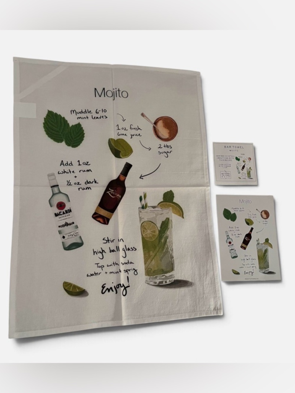 Mojito Bar Towel with Recipe